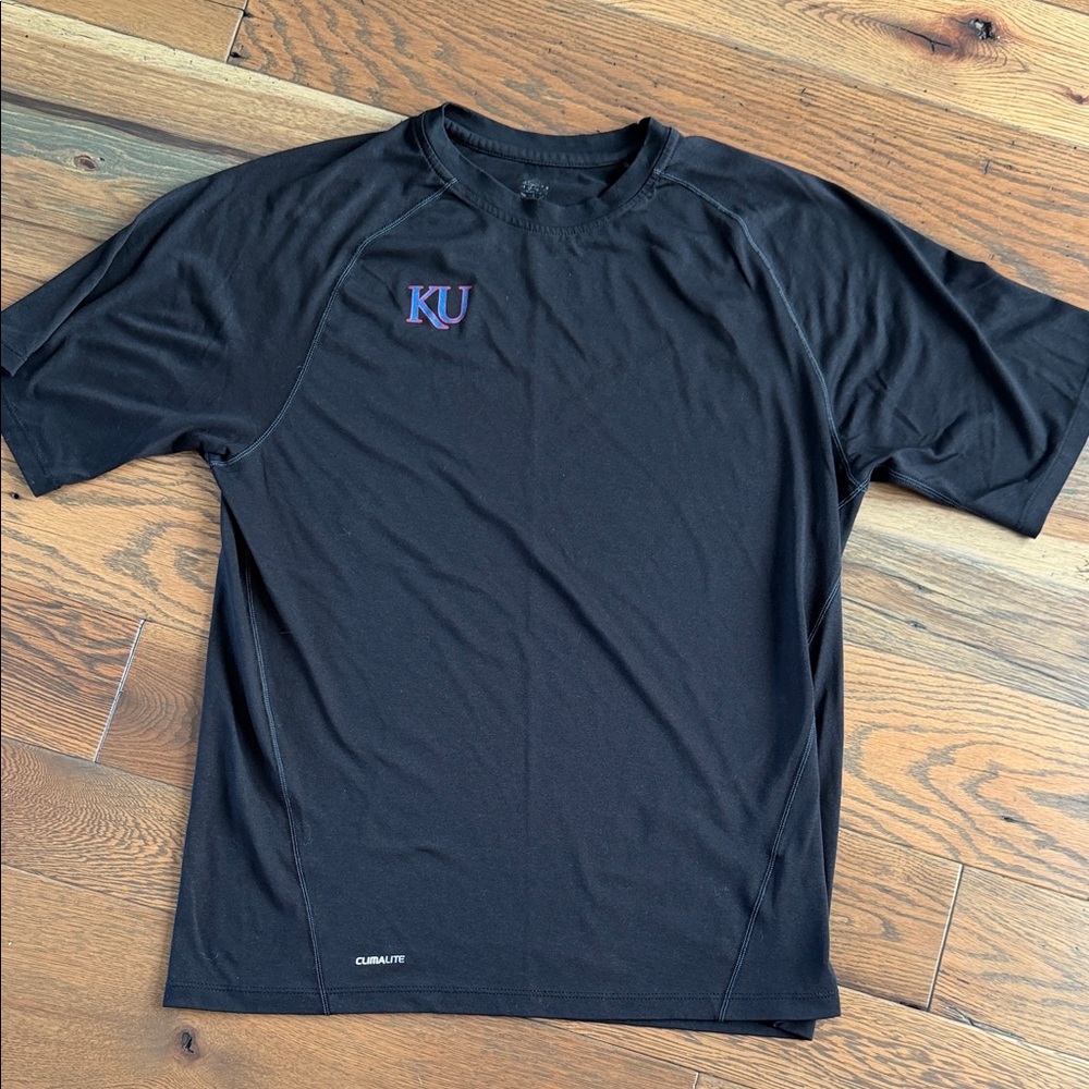 KU Black Performance Short-Sleeve Shirt